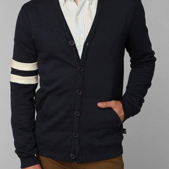 Urban Outfitters Other - Urban Outfitters Men's Blue Hawkings Mcgill Fleece Varsity Cardigan